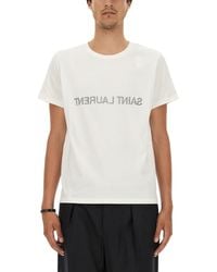 Saint Laurent - Reverse Logo T-Shirt - Lyst