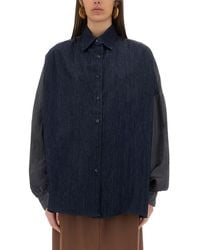 Dries Van Noten - Contrasting Denim Shirt - Lyst