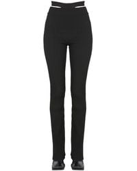 ANDREADAMO - Ribbed Viscose Blend Pants With Cut Out Belt - Lyst