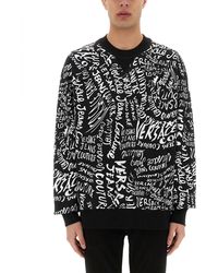 Versace Jeans Couture - Sweatshirt With Logomania Print - Lyst