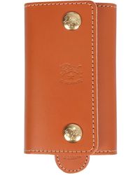 Il Bisonte Leather Key Ring - Orange