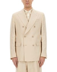 Dolce & Gabbana - Double-Breasted Linen Jacket - Lyst