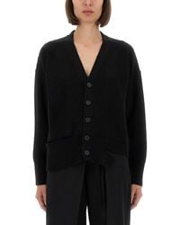 MM6 by Maison Margiela - Relaxed Fit Wool Knit Cardigan - Lyst