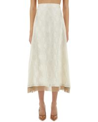 Fendi - Ff Silk Skirt - Lyst