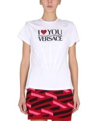 Versace - Short-Sleeved T-Shirt With Logo Print - Lyst