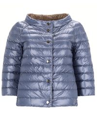 Herno - Reversible Down Jacket With 3/4 Sleeves - Lyst
