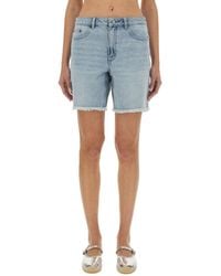 MICHAEL Michael Kors - Denim Boyfriend Shorts - Lyst