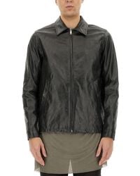 Rick Owens - Leather Jacket With Cotton And Cupro Lining - Lyst