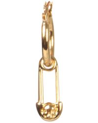 Northskull Single Earrings With Skull Safety Pin Charm - Metallic