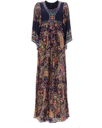 Etro - Paisley Round Neck Maxi Dress - Lyst
