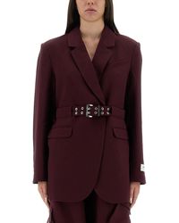 Ganni - Blazer With Belt - Lyst