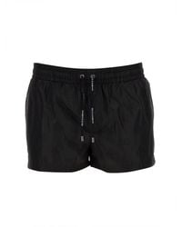 Dolce & Gabbana - Logo Plaque Stretch Swim Shorts - Lyst