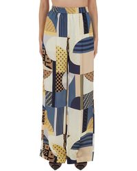 Fendi - Patchwork Silk Pants - Lyst