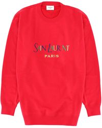 Saint Laurent - Felpa Con Logo - Lyst