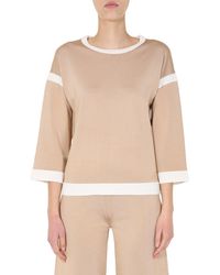 Moschino - Viscose Sweater With Contrasting Profiles - Lyst