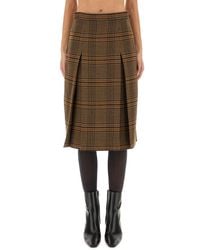 Saint Laurent - Wool And Cashmere Midi Skirt - Lyst
