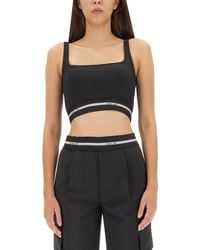 Helmut Lang - Crop Top With Logo - Lyst