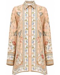 Zimmermann - Silk Button-Up Shirt - Lyst