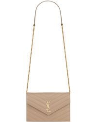 Saint Laurent - Portafoglio Con Catena "Envelope Cassandre" - Lyst