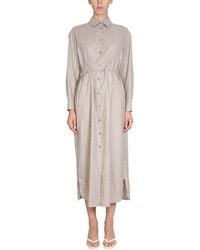 Aspesi - Wool Blend Shirt Dress - Lyst