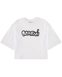 Marni - Logo Crew Neck T-Shirt - Lyst