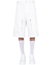 McQueen - Mini Gabardine Shorts With Snap Buttons - Lyst