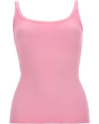 MSGM - Solid Scoop Neck Top - Lyst