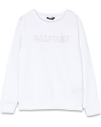 Balmain - Logo Crewneck Sweatshirt - Lyst