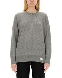 Burberry - Cashmere Sweater With Kilt Pin - Lyst