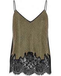 Self-Portrait - Top Con Pizzo E Cristalli - Lyst