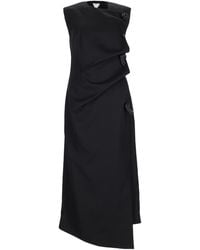 Bottega Veneta - Abito Midi Con Dettagli "Knot" - Lyst