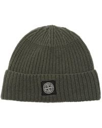 Stone Island - Wool Cap With Logo - Lyst