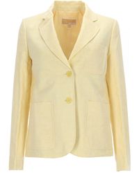 MICHAEL Michael Kors - Single-Breasted Linen Blazer - Lyst