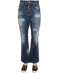 DSquared² - JEANS WIDE LEG IN DENIM DI COTONE - Lyst
