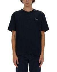 A.P.C. - Dark Cotton T-Shirt - Lyst