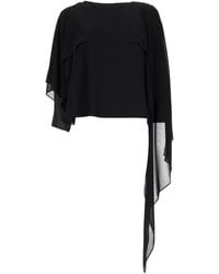 MM6 by Maison Margiela - Top Con Drappo Asimmetrico - Lyst