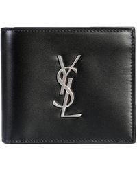 Saint Laurent Portafoglio pelle monogram - Nero