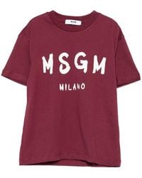 MSGM - T-Shirt With Logo - Lyst