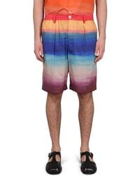 Marni - Cotton Bermuda Shorts With Elastic Waistband - Lyst