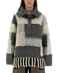 Ganni - Patchwork Jersey With Bangs - Lyst