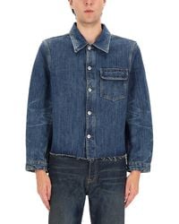 Our Legacy - Cotton-Hemp Blend Denim Jacket With Cropped Fit - Lyst