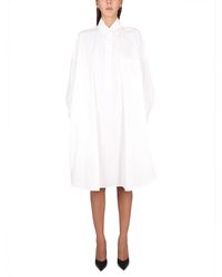 Bottega Veneta - Compact Cotton Dress With Button Closure For - Lyst