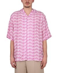Gcds - 'Waved Logo' Camicie Fucsia - Lyst