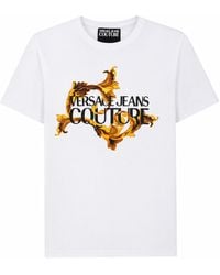 Versace Jeans Couture - T-Shirt Con Logo Baroque - Lyst