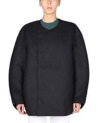 Sunnei - Loose Fit Wool Blend Coat - Lyst