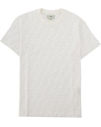 Fendi - T-Shirt Con Logo Ff Allover - Lyst