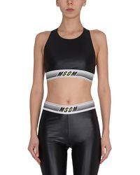 MSGM - Logo Round Neck Top - Lyst