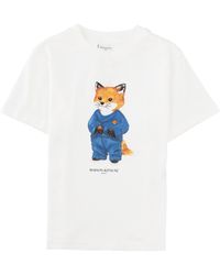 Maison Kitsuné - T-Shirt Con Stampa - Lyst