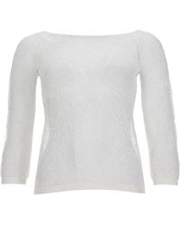 Alberta Ferretti - Viscose Net Knit Top - Lyst