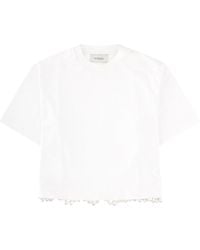 Sportmax - T-Shirt "Palmas" Con Perle Ricamate - Lyst